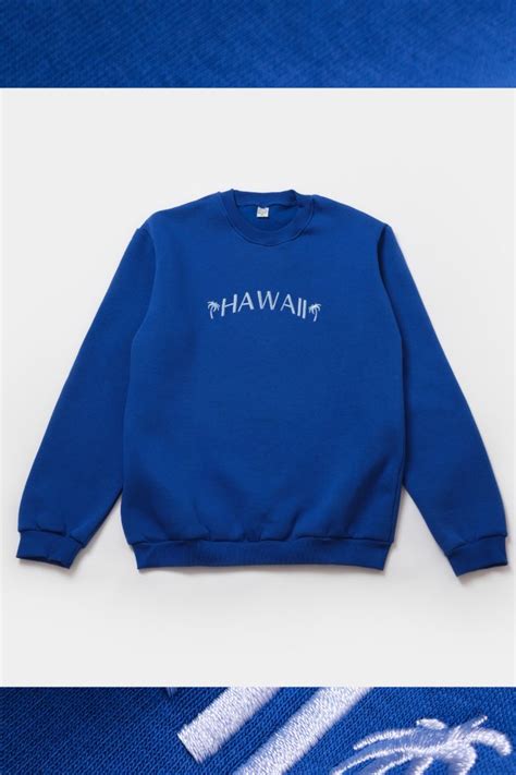 Hawaii Embroidered Sweatshirt Hawaii Crewneck The Aloha Etsy In