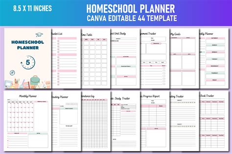 Homeschool Planner Canva Kdp Interiors Graphic By Lavlu Creative Zone