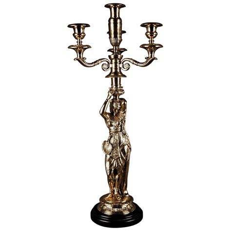 Pair Of Empire Style Glass Column Form Candelabra Lamps For Sale At 1stDibs