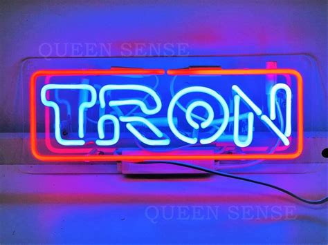 Queen Sense 14 Tron Neon Sign Acrylic Man Cave Pub Bar Wall Decor Artwork Handmade Neon Light