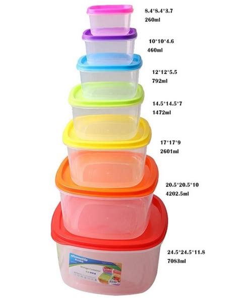 Buy Pack Of 7 Square Shape Storage Containers Multicolor Best