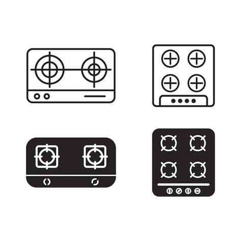 Icono De Estufa De Gas Vector Premium