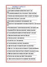 Indirect Speech Esl Worksheet By Olga Aragones