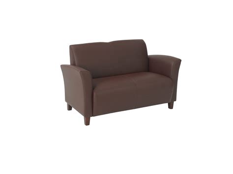 Wine Bonded Leather Love Seat By Osp Furniture Office Star Madison