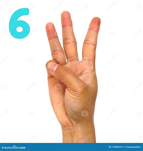 Sign Language Number 6 For The Deaf Fingerspelling In American Sign