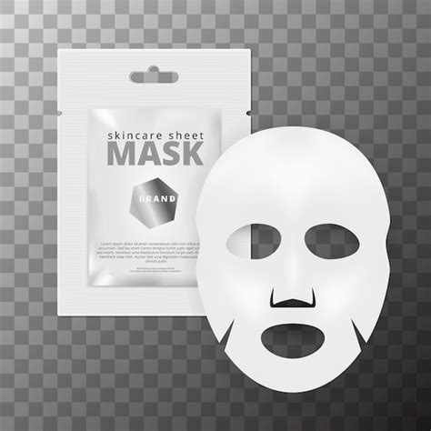 Premium Vector Realistic D White Facial Cosmetic Sheet Mask