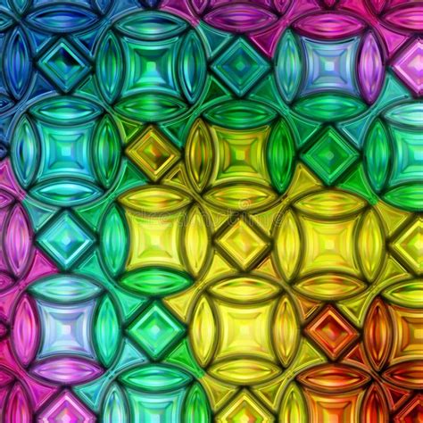 Stained Glass Window Art Mosaic Abstract Background Stock Illustration