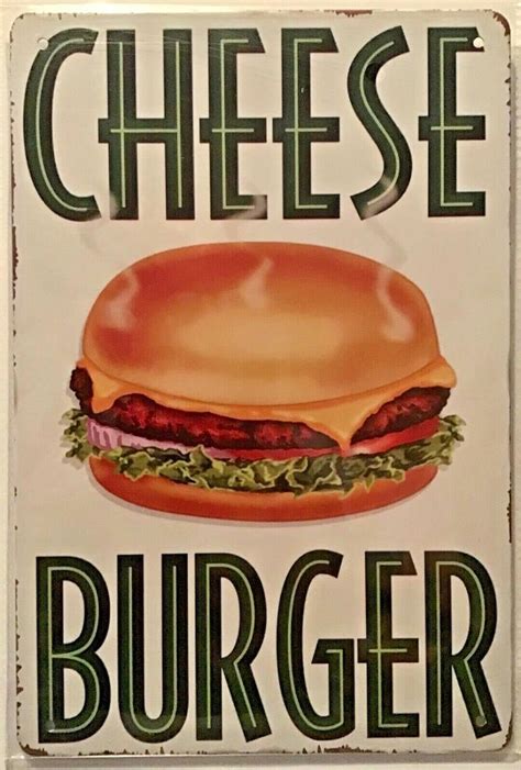 Amazon Cheeseburger Metal Tin Signs Hamburger Snack Metal Poster