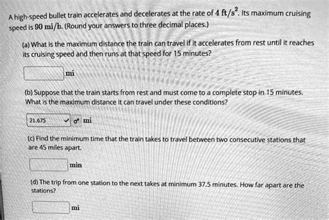 Bullet Train Accelerates And Decelerates At The Rate Of 4 Fts Ahigh