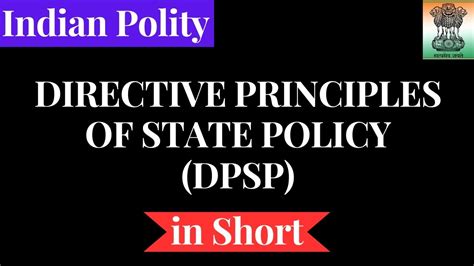 Directive Principles Of State Policy DPDP Indian Polity Indian