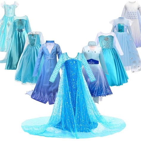 Party Princess Elsa Costume For Girls Snow Queen Cosplay Party Elsa