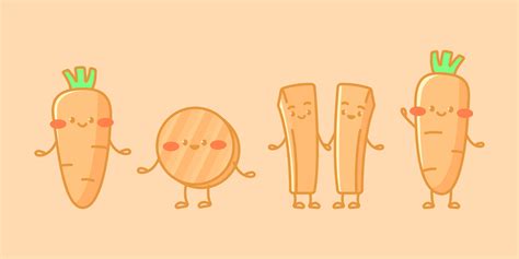 Cute Carrot Characters 17223921 Vector Art At Vecteezy