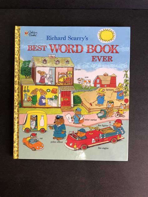 1991 Richard Scarrys Best Word Book Ever A Golden Book Etsy Books