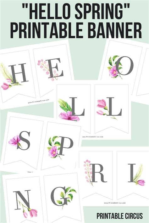 Free Printable: Hello Spring Banner - Printable Circus