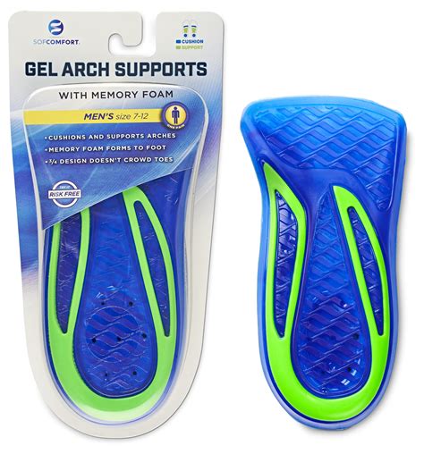 Sofcomfort Gel Arch Support Memory Foam Insole Men S Walmart