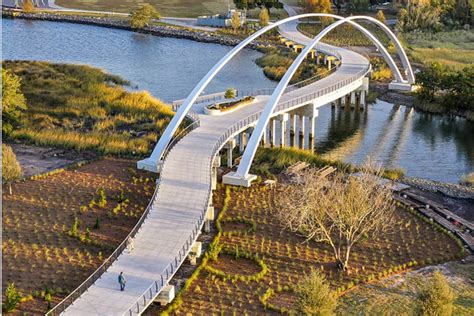 Curved Pedestrian Bridge Railings - North Charleston, SC - Keuka Studios