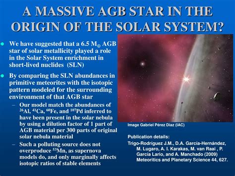 Ppt The Role Of Agb Stars In The Early Solar System Chemical