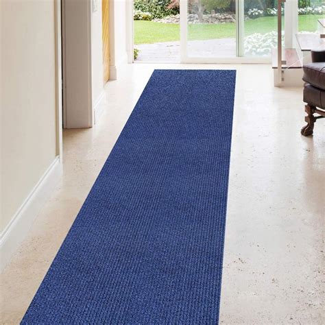 Amazon Non Slip Runner Rug Ribbed Durable Solid Blue Inch X