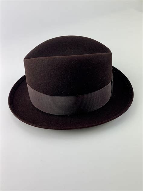 1940s 50s Royal Stetson Fedora Chocolate Wool Fe Gem