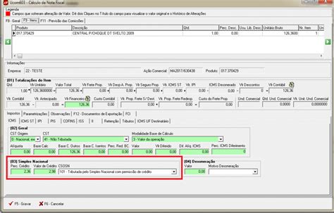 Aproveitamento De ICMS SIMPLES NACIONAL Command Perfect