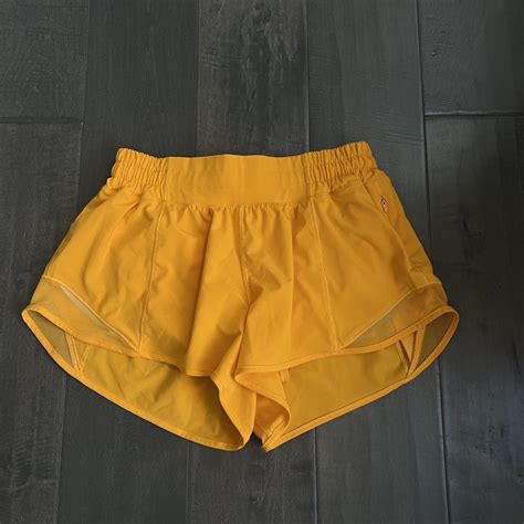 Lululemon Neon Orange Hotty Hot Shorts Size Depop