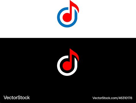 Abstract Letter Dj Logo Dj Music Logo Design Vector Image