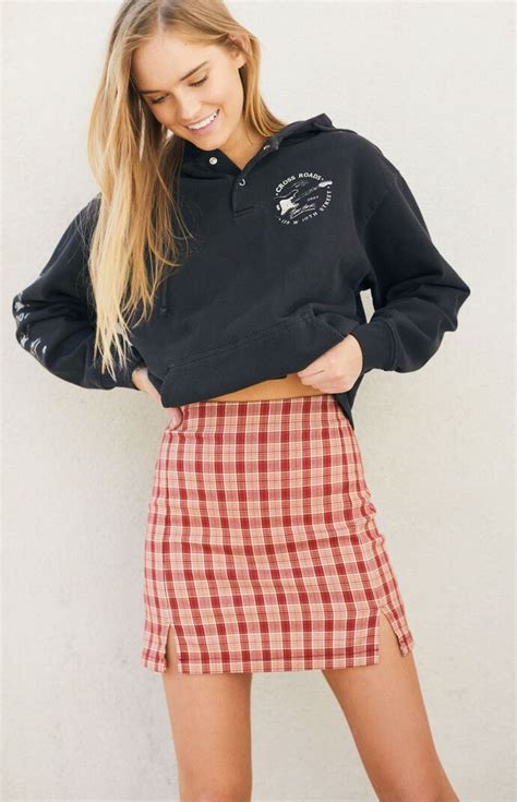 John Galt Plaid Cara Skirt PacSun Fashion Cute Skirt Outfits