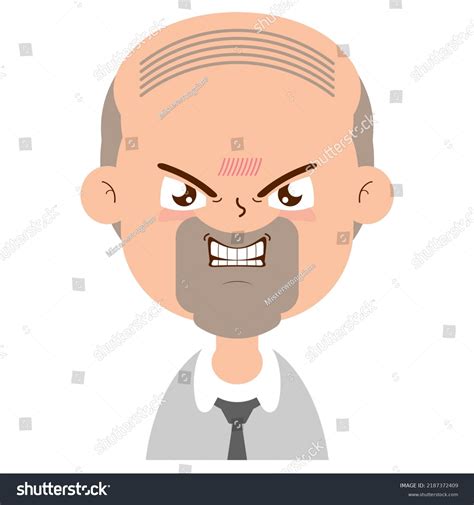 Old Man Angry Face Cartoon Cute Stock Vector (Royalty Free) 2187372409 ...