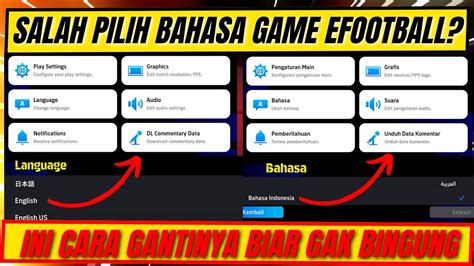 Cara Ganti Bahasa Di Efootball Pes Mobile Youtube