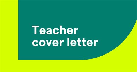 Teacher Cover Letter Templates And Examples Grammarly