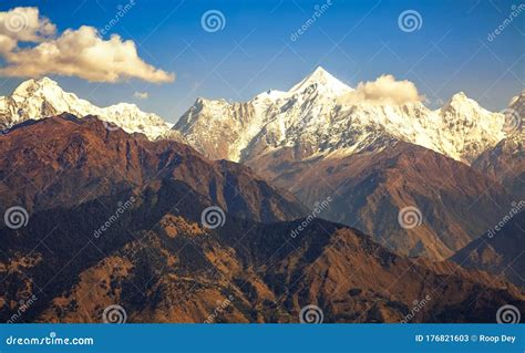 Himalaya Snow Peaks With Scenic Mountain Road At Uttarakhand India Stock Image | CartoonDealer ...