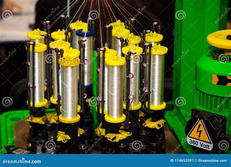 Braiding Machine Stock Image Image Of Closeup Reel 114653397