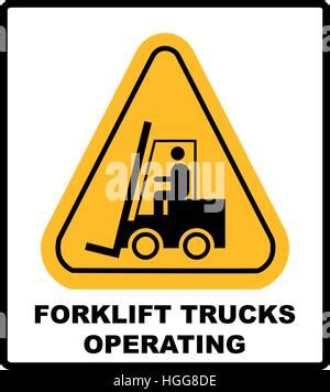 Forklift Truck Sign Hazard Warning Forklift Stock Vector Image Art