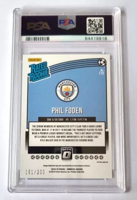 Phil Foden Rookie Optic Green Velocity Panini Donruss Soccer