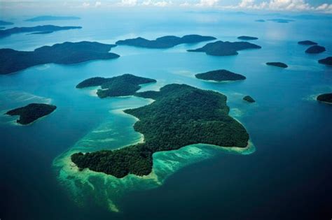 Cena de paraíso de tirar o fôlego oceano azul claro e padrão de