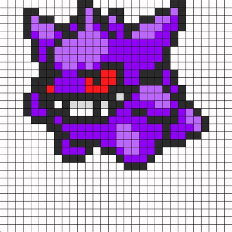 Gengar Pokemon Sprite Perler Bead Pattern Bead Sprites Characters Fuse Bead Patterns