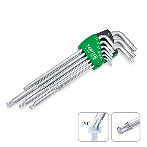 9PCS Extra Long Type Ball End Star Tamperproof Key Wrench Set