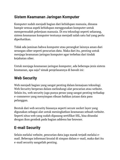 Sistem Keamanan Jaringan Komputer Pdf