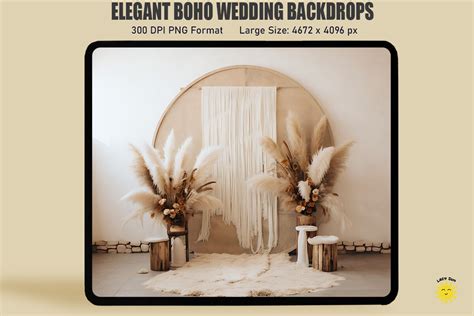 Elegant Boho Wedding Backdrop Graphic by Lazy Sun · Creative Fabrica