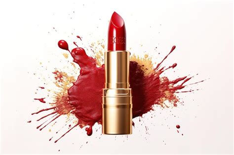 Premium Vector Red Lipstick On A White Background