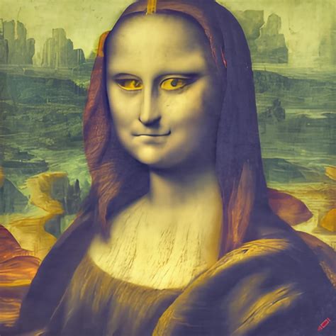 The Mona Lisa wearing an eye patch. Apparently thr prompt turned her green : r/weirddalle