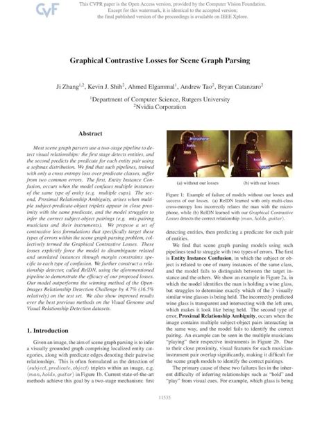 PDF Graphical Contrastive Losses For Scene Graph Parsing Which Is