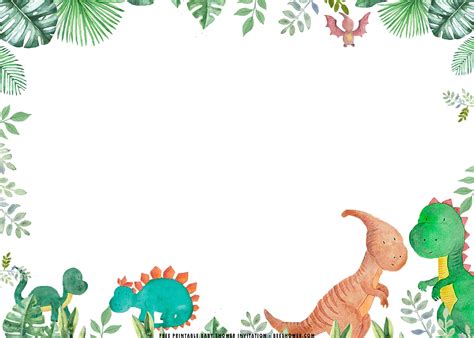 Dinosaur Baby Shower Blank Invitations