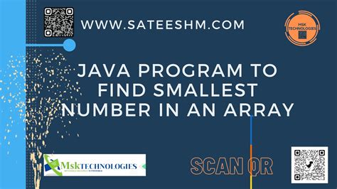 Java Program To Find Smallest Number In An Array Msk Technologies