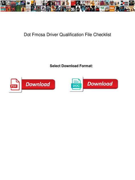 Fillable Online Dot Fmcsa Driver Qualification File Checklist Dot Fmcsa Driver Qualification