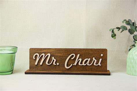 Wood Name Plate for Desk Office Name Plate Desk Rustic Desk - Etsy ...