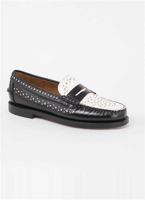 Sebago Dan Loafer Van Leer Met Studs • Gebroken Wit • De Bijenkorf