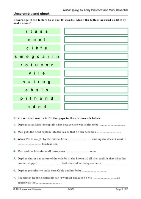 Nation Anagrams And Cloze Exercise Ks English Teachit