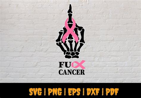 Breast Cancer SVG Middle Finger SVG Fuck Cancer SVG Funny Etsy