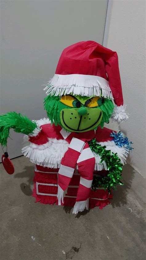 Piñata Navideña Grinch Elaborado Por Rosalba Butrón Piñatas Navidad